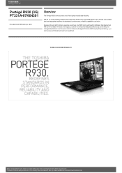 Toshiba Portege R930 PT331A-07K04301 Detailed Specs for Portege R930 PT331A-07K04301 AU/NZ; English