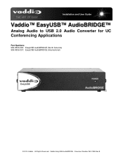 Vaddio EasyUSB AudioBRIDGE EasyUSB AudioBRIDGE Manual
