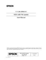 Epson KDS Expansion Box KD-IB01 KDS User Manual - USB FW Update