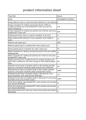 Zanussi ZWD76NB4PW Product information sheet