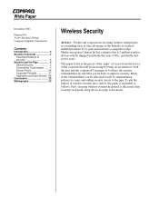 HP Armada e500s Wireless Security