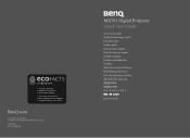 BenQ MX701 DLP Network Projector Quick Start Guide