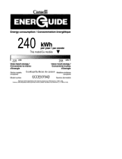 Frigidaire GCCE3070AD Energy Guide