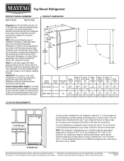 Maytag MRT318FZDM Dimension Guide