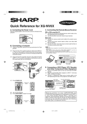 Sharp XG-NV6XU Quick Reference Guide