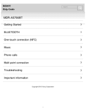 Sony MDR-AS700BT Help Guide (Mobile version) (Printable PDF)