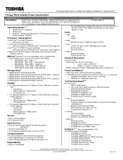 Toshiba Portege Z30-BSMBN22 Detailed Specifications for Portege Z30-BSMBN22