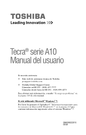 Toshiba Tecra M10-SP5922C User's Guide for Tecra A10 (Spanish) (Español)