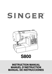 Singer S800 FASHIONISTA Instruction Manual