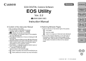 Canon EOS-1Ds Mark III EOS Utility 2.2 Instruction Manual Windows