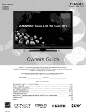 Hitachi L55S604 Owners Guide