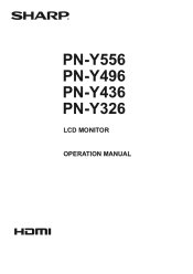 Sharp PN-Y436 PN-Y326 | PN-Y436 | PN-Y496 | PN-Y556 Operation Manual