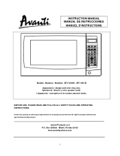 Avanti MT112K1B Instruction Manual