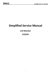 Dell E2222H Monitor Simplified Service Manual