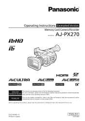 Panasonic AJ-PX270PJ Operating Instructions Basic
