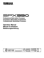 Yamaha SPX990 SPX990 Owners Manual Image