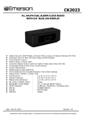 Emerson CK2023 Specifications