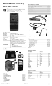 HP NV526UT Illustrated Parts & Service Map: HP Elite 7000 MT Series PCs