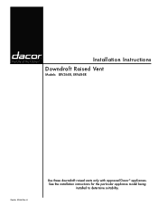 Dacor ERV30 Installation Instructions