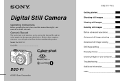 Sony DSC V1 Operating Instructions
