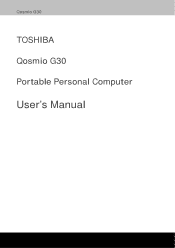 Toshiba G30 PQG31C-HD202EF Users Manual Canada; English