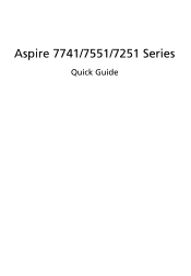 Acer Aspire 7551G Quick Start Guide