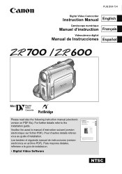 Canon ZR700 ZR700 ZR600 Instruction Manual