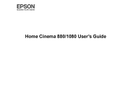 Epson Home Cinema 880 / 880X Users Guide