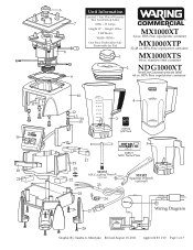 Waring MX1000XTXP Parts List and Exploded Diagram