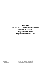 Ryobi RY120350 Parts Diagram