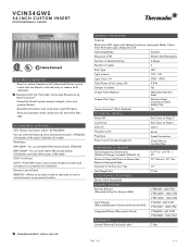 Thermador VCIN54GWS Product Spec Sheet