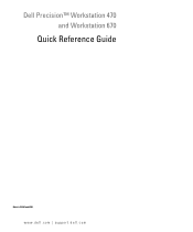 Dell Precision 470 Quick Reference Guide