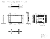 NEC V651-AVT Mechanical Drawing w/stand