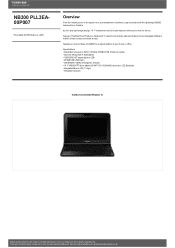 Toshiba NB300 PLL3EA-00P007 Detailed Specs for Netbook NB300 PLL3EA-00P007 AU/NZ; English