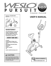 Weslo Pursuit 103 Bike Uk Manual