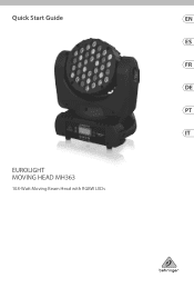 Behringer MOVING HEAD MH363 Quick Start Guide