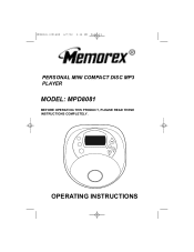 Memorex MPD8081 Operating Instructions