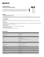 Sony MDR-EX15AP Marketing Specifications (Black)
