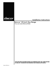 Dacor ER30G Installation Instructions