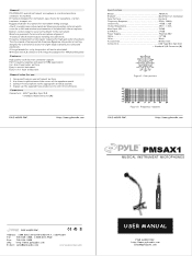 Pyle PMSAX1 User Manual