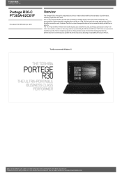 Toshiba Portege R30 PT365A-02C01F Detailed Specs for Portege R30 PT365A-02C01F AU/NZ; English