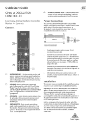 Behringer CP3A-O OSCILLATOR CONTROLLER Quick Start Guide