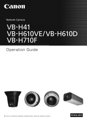Canon VB-H610VE Operating Guide