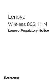 Lenovo Erazer X700 Lenovo Wireless 802.11 N Lenovo Regulatory Notice