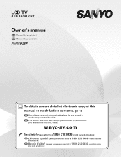 Sanyo FW55D25F-B Owners Manual