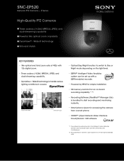 Sony SNCEP520 Product Brochure (SNCEP520 Data Sheet)
