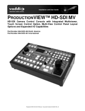 Vaddio ProductionVIEW HD-SDI MV ProductionVIEW HD-SDI MV Manual