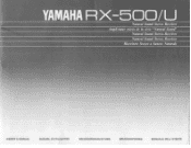 Yamaha RX-500 Ouner's Manual