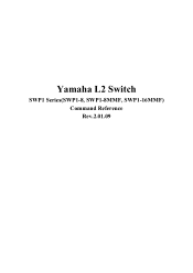 Yamaha SWP1 SWP1 Series Command Reference