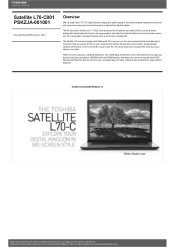 Toshiba Satellite PSKZJA Detailed Specs for Satellite L70 PSKZJA-001001 AU/NZ; English
